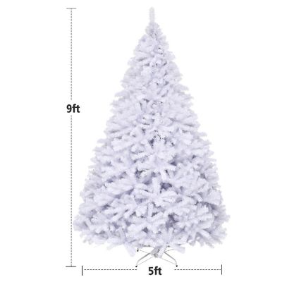 Costway 9Ft Hinged Artificial Christmas Tree Pine Tree 2132 Tips Metal Image 1