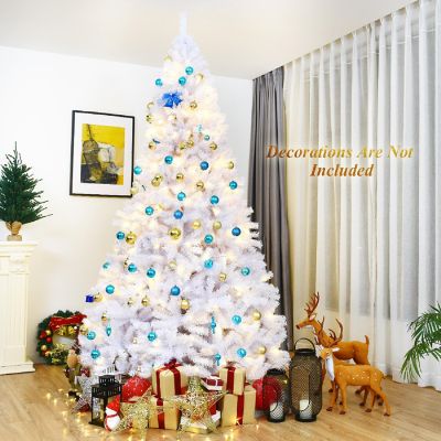 Costway 9Ft Hinged Artificial Christmas Tree Pine Tree 2132 Tips Metal Image 3