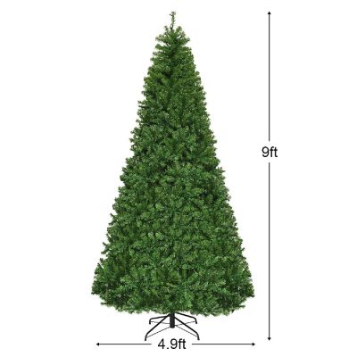 Costway 9Ft Pre-Lit Artificial Christmas Tree Hinged 1000 LED Lights Image 1