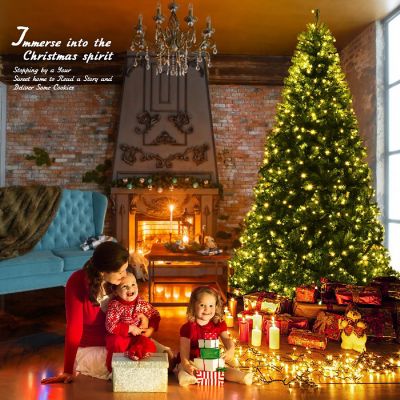 Costway 9Ft Pre-Lit Artificial Christmas Tree Hinged 1000 LED Lights Image 3