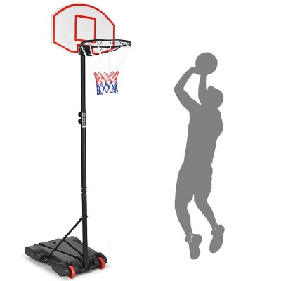 Costway Adjustable Basketball Hoop System Stand Kid Indoor Outdoor Net Goal W/ Wheels Image 1