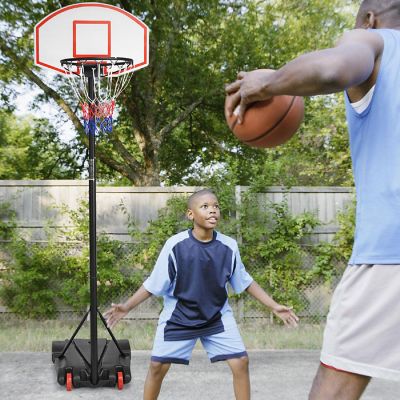 Costway Adjustable Basketball Hoop System Stand Kid Indoor Outdoor Net Goal W/ Wheels Image 1