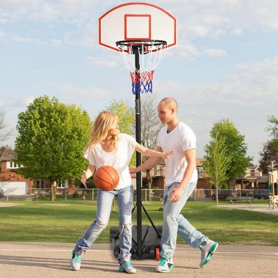 Costway Adjustable Basketball Hoop System Stand Kid Indoor Outdoor Net Goal W/ Wheels Image 2