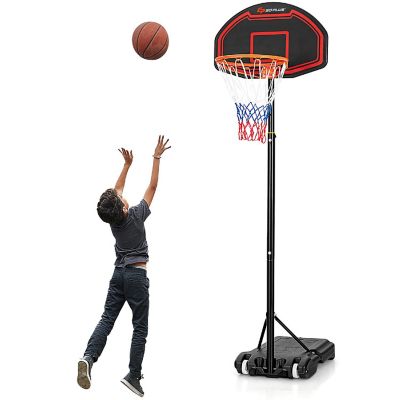 Costway Adjustable Kids Basketball Hoop Stand W/Durable Net Shatterproof Backboard Wheel Image 1