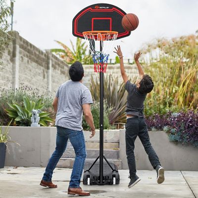 Costway Adjustable Kids Basketball Hoop Stand W/Durable Net Shatterproof Backboard Wheel Image 1