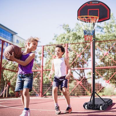 Costway Adjustable Kids Basketball Hoop Stand W/Durable Net Shatterproof Backboard Wheel Image 2