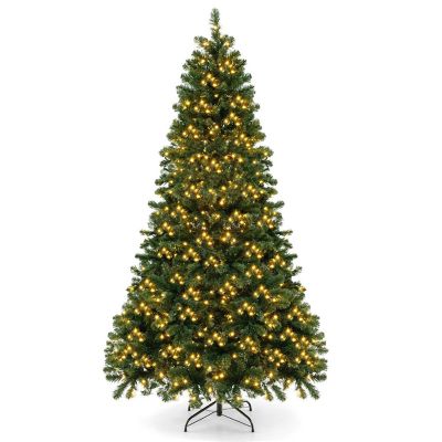 Costway Artificial 7ft Xmas Tree PVC Branch Tips 700 LED Lights Image 1