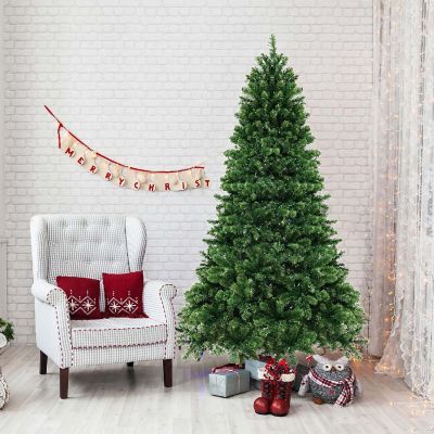 Costway Artificial 7ft Xmas Tree PVC Branch Tips 700 LED Lights Image 1