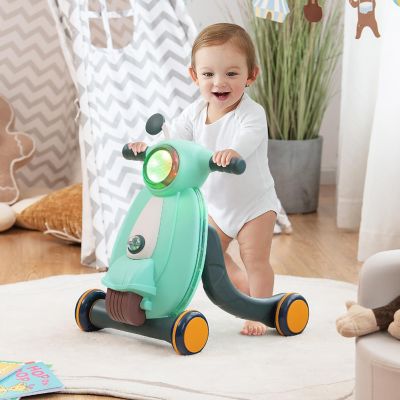 Costway Baby Sit to Stand Learning Walker w/ Lights & Sounds Green Image 1