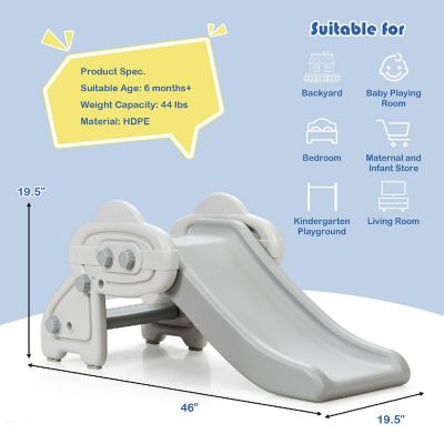 Costway Baby Slide Indoor First Play Climber Slide Set for Boys Girls Gray Image 1