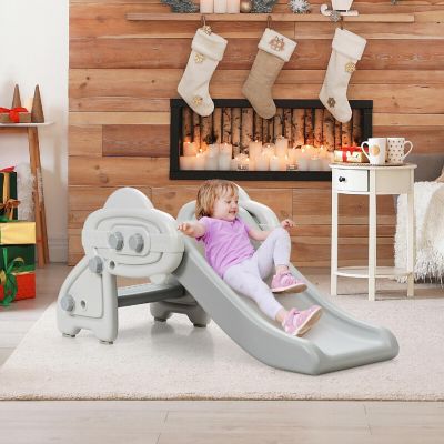 Costway Baby Slide Indoor First Play Climber Slide Set for Boys Girls Gray Image 2