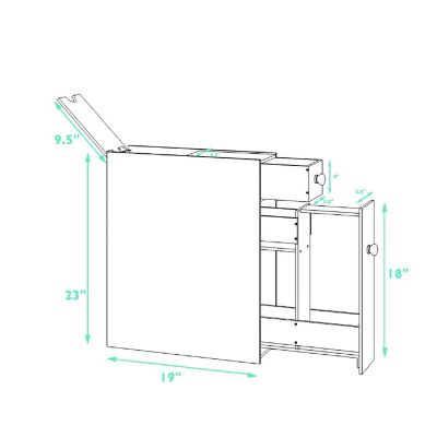 Costway Bathroom Floor Cabinet Toilet Narrow Storage Organizer with Flip Top White Image 1