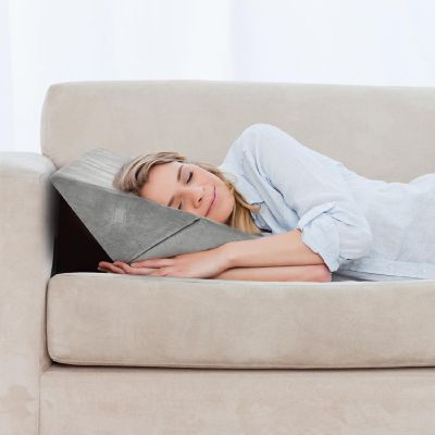 Costway Bed Wedge Pillow Adjustable Memory Foam Reading Sleep Back Support Grey Image 1