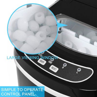 Costway Black Portable Compact Electric Ice Maker Machine Mini Cube 26lb/Day Image 3