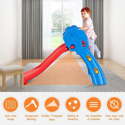 Costway Children Kids Junior Folding Climber Play Slide Indoor Outdoor Toy Easy Store Image 1