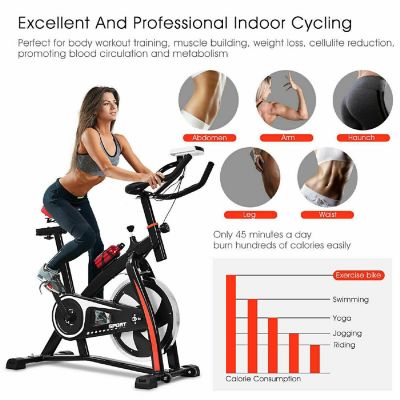 Costway Exercise Bicycle Indoor Bike Cycling Cardio Adjustable Gym Workout Fitness Home Image 2