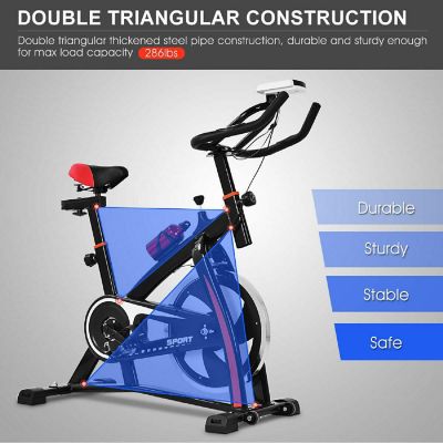 Costway Exercise Bicycle Indoor Bike Cycling Cardio Adjustable Gym Workout Fitness Home Image 3