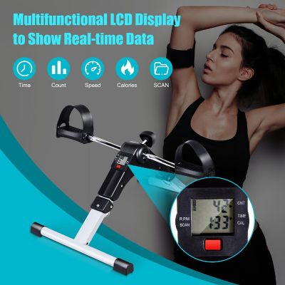 Costway Folding Fitness Pedal Stationary Under Desk Indoor Exercise Bike for Arms Legs Image 2