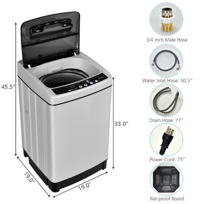 Costway Full-Automatic Washing Machine 1.5 Cu.Ft 11 LBS Washer & Dryer Grey Image 1