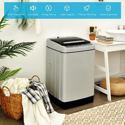 Costway Full-Automatic Washing Machine 1.5 Cu.Ft 11 LBS Washer & Dryer Grey Image 2