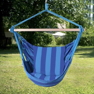 Costway Hammock Rope Chair Patio Porch Yard Tree Hanging Air Swing Outdoor (Blue) Image 2