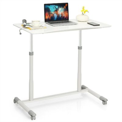 Costway Height Adjustable Computer Desk Sit to Stand Rolling Notebook Table Portable Image 1