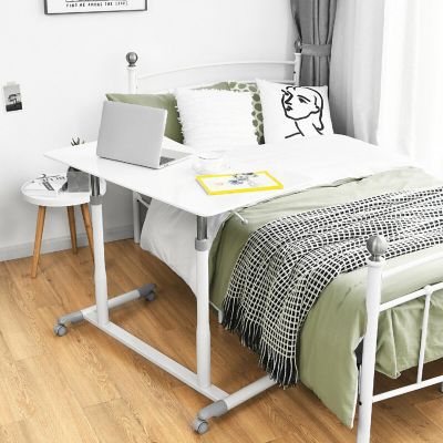 Costway Height Adjustable Computer Desk Sit to Stand Rolling Notebook Table Portable Image 2