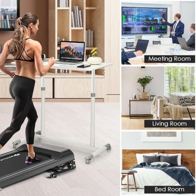Costway Height Adjustable Computer Desk Sit to Stand Rolling Notebook Table Portable Image 3