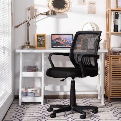 Costway Height Adjustable Mid-Back Mesh Chair  Executive Chair w/ Lumbar Support Image 3