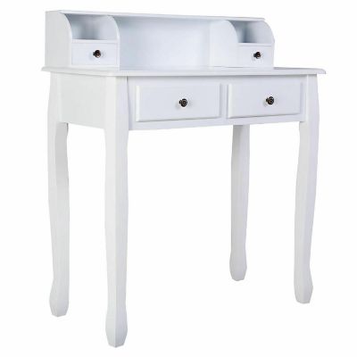 Costway Home Office Computer Desk Writing Desk with 4 Drawer White Image 2