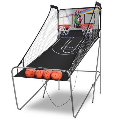 Costway Indoor Basketball Arcade Game Double Electronic Hoops shot 2 Player W/ 4 Balls Image 1