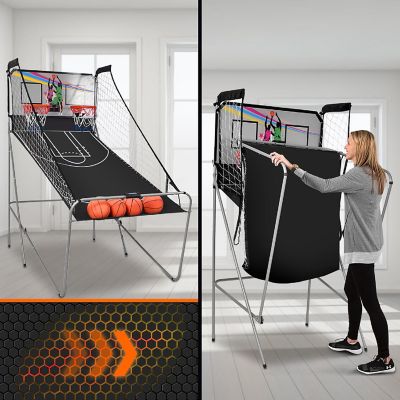 Costway Indoor Basketball Arcade Game Double Electronic Hoops shot 2 Player W/ 4 Balls Image 2