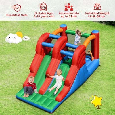 Costway Inflatable Bounce House 3-in-1 Dual Slides Jumping Castle Bouncer without Blower Image 3