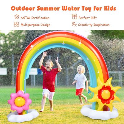Costway Inflatable Rainbow Sprinkler Summer Outdoor Kids Spray Water Toy Yard Party Pool Image 2