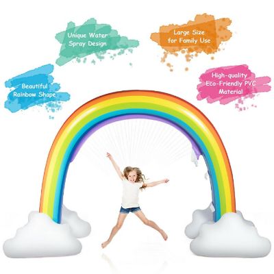 Costway Inflatable Rainbow Yard Summer Sprinkler Toy,7.5 Feet Long,Eco-Friendly PVC Kids Water Toys Image 2