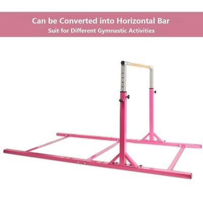 Costway Kids Gymnastics Parallel Bars Double Horizontal Bars Adjustable Width Height Image 3