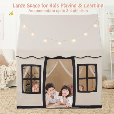 Costway Kids Play Castle Tent Large Playhouse Toys Gifts w/ Star Lights Washable Mat Image 2