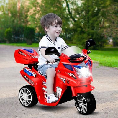 Costway Kids Ride On Motorcycle 3 Wheel 6V Battery Powered Electric Toy Power Bicycle Red Image 1