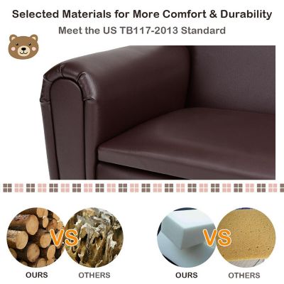 Costway Kids Sofa Armrest Chair Lounge Couch Wood Construction Storage Box Living Room Image 3
