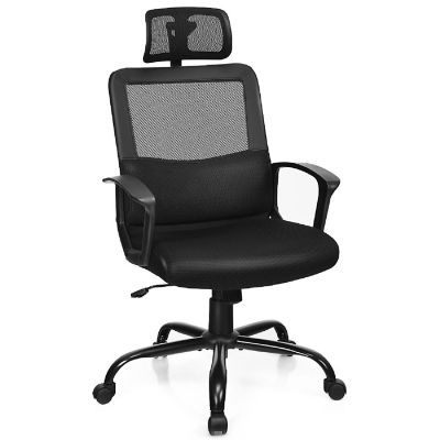 Costway Mesh Office Chair High Back Ergonomic Swivel Chair w/ Lumbar Support & Headrest Image 1