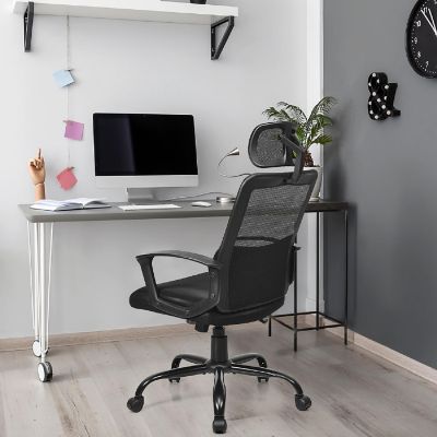 Costway Mesh Office Chair High Back Ergonomic Swivel Chair w/ Lumbar Support & Headrest Image 1