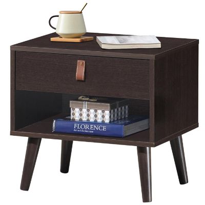 Costway Nightstand Sofa Side End Table Bedside Table Drawer Storage Image 1