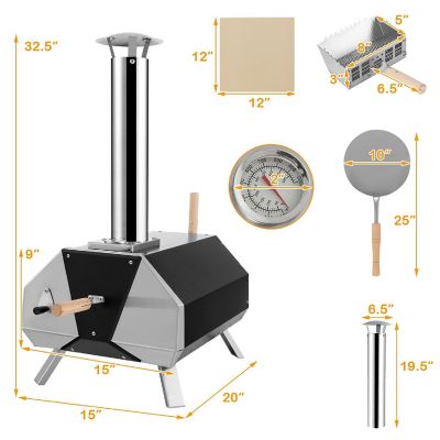 Costway Outdoor Pizza Oven Machine 12'' Pizza  Grill Maker&#160;Portable&#160;with  Foldable legs Image 2