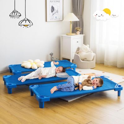 Costway Pack of 6 Kids Stackable Naptime Cot 52'' L x 23'' W Daycare Rest Mat Image 3