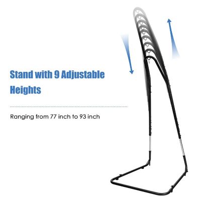 Costway Patio Adjustable 77" to 93" Hammock Chair Stand Hanging Chair Stand Image 3