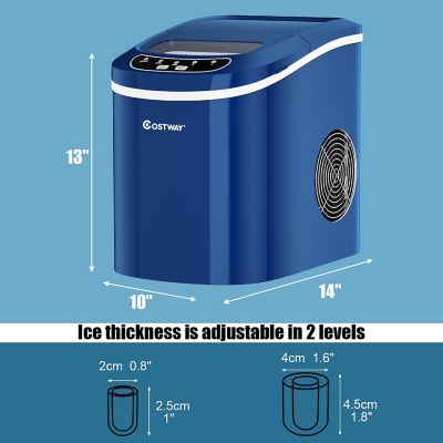 Costway Portable Compact Electric Ice Maker Machine Mini Cube 26lb/Day ABS Navy Image 1