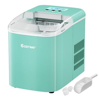 Costway Portable Ice Maker Machine Countertop 26LBS/24H LCD Display w/Ice Scoop Green Image 1