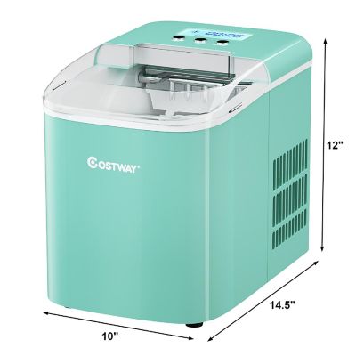 Costway Portable Ice Maker Machine Countertop 26LBS/24H LCD Display w/Ice Scoop Green Image 2