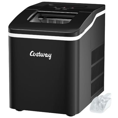 Costway Portable Ice Maker Machine Countertop 26Lbs/24H Self-cleaning w/ Scoop Black Image 1