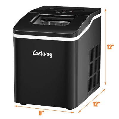 Costway Portable Ice Maker Machine Countertop 26Lbs/24H Self-cleaning w/ Scoop Black Image 1